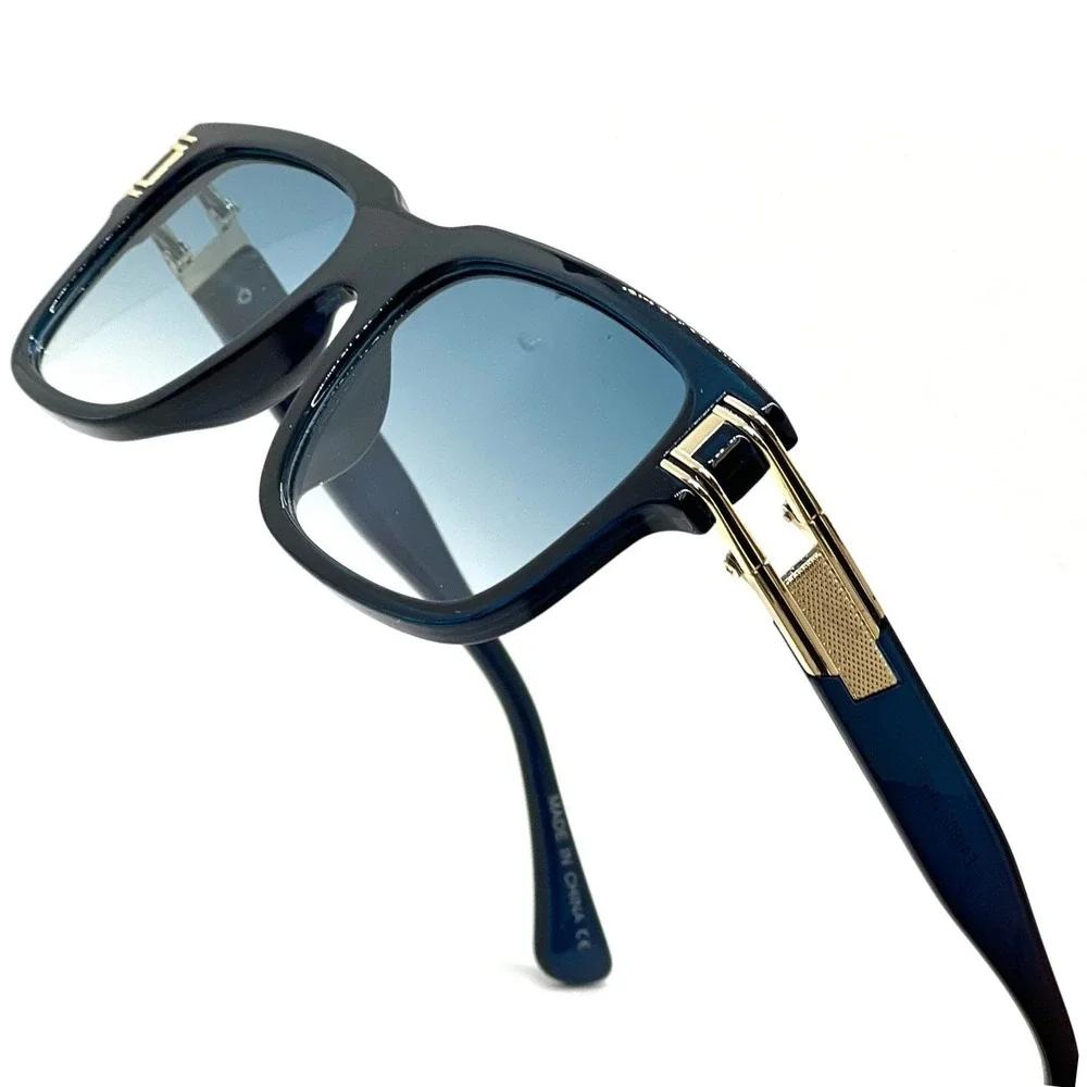 Mens Vintage Vibe Retro Hipster Keyhole Square Horn Rim Plastic Sunglasses Gafas